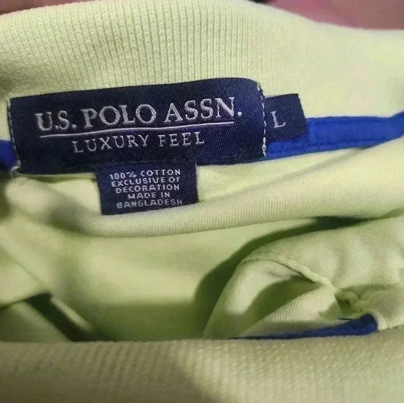 U.S. Polo Assn Men's Luxury Feel  Pony Polo Shirt Sz L Lime Green Short Sleeve - Picture 4 of 4